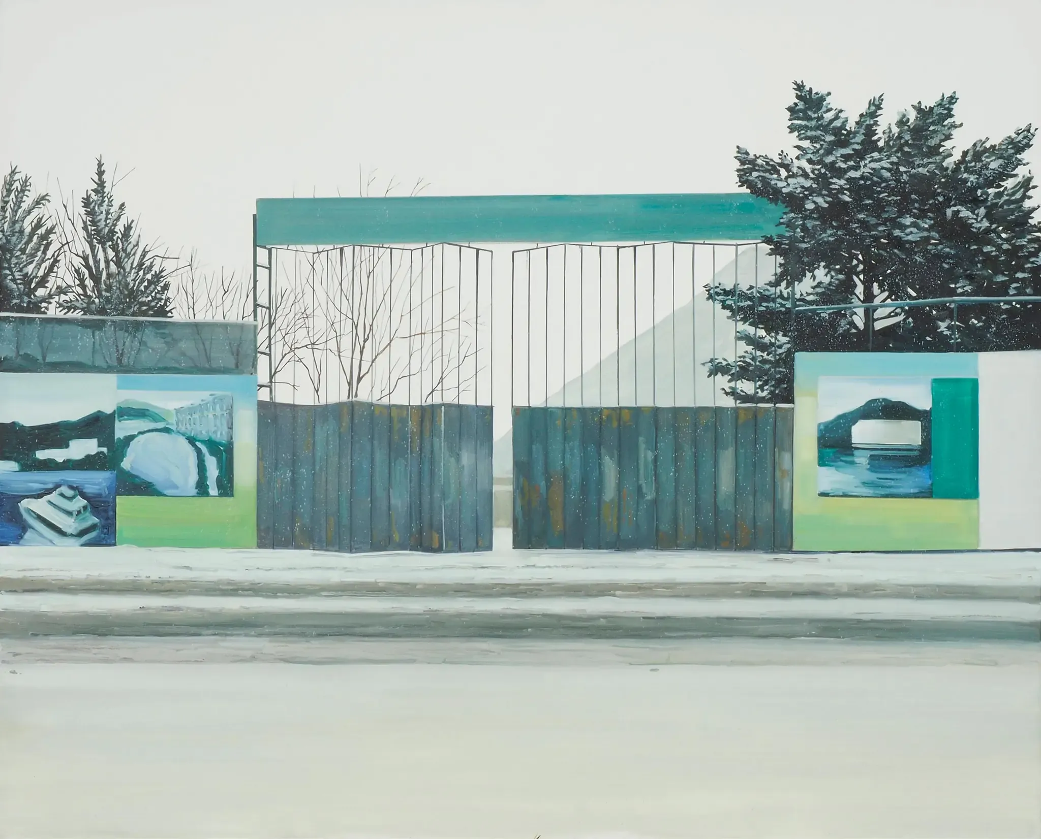 푸른 벽 blue wall — oil on canvas by Li Hyunwoo