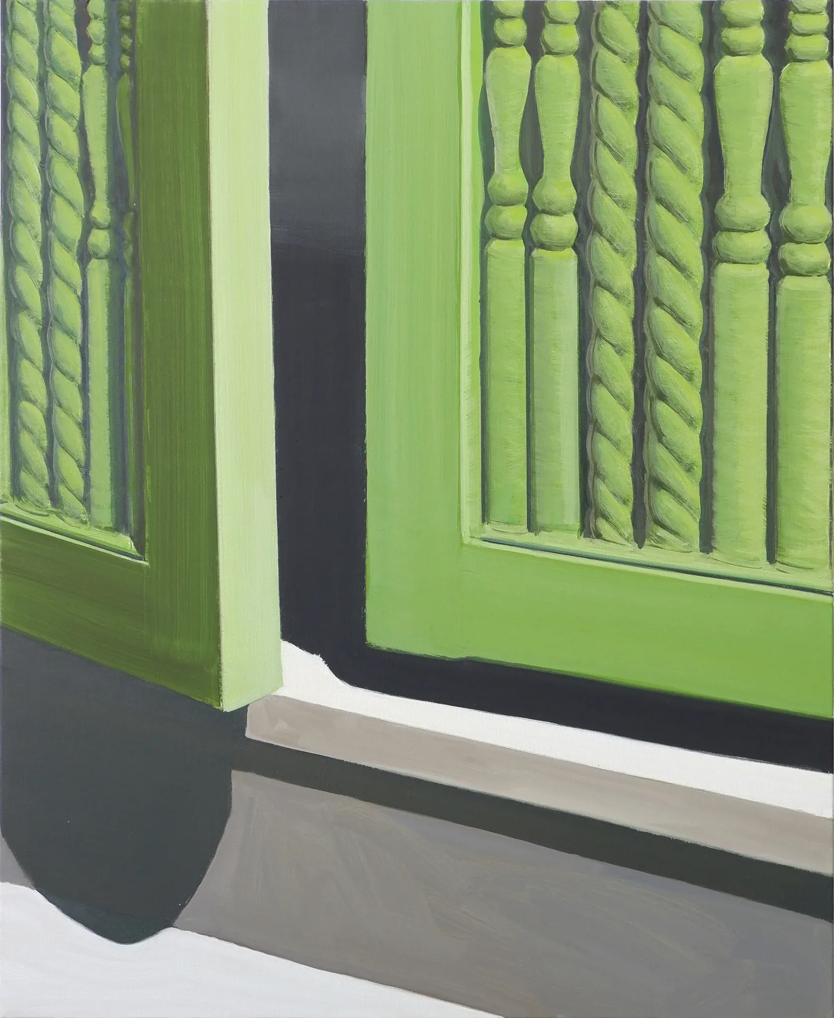 초록 문door — oil on canvas by Li Hyunwoo