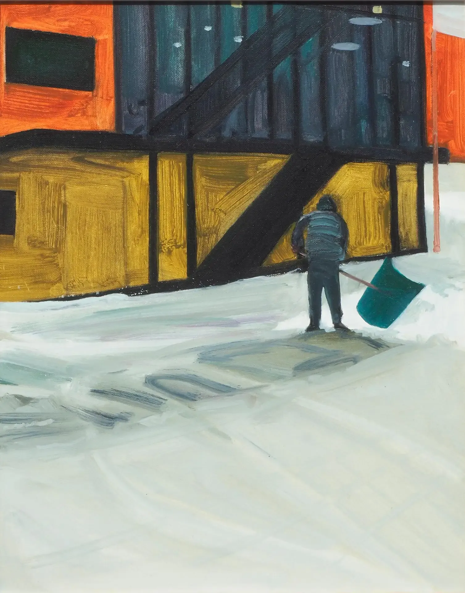 눈 지우기 erasing — oil on paper by Li Hyunwoo