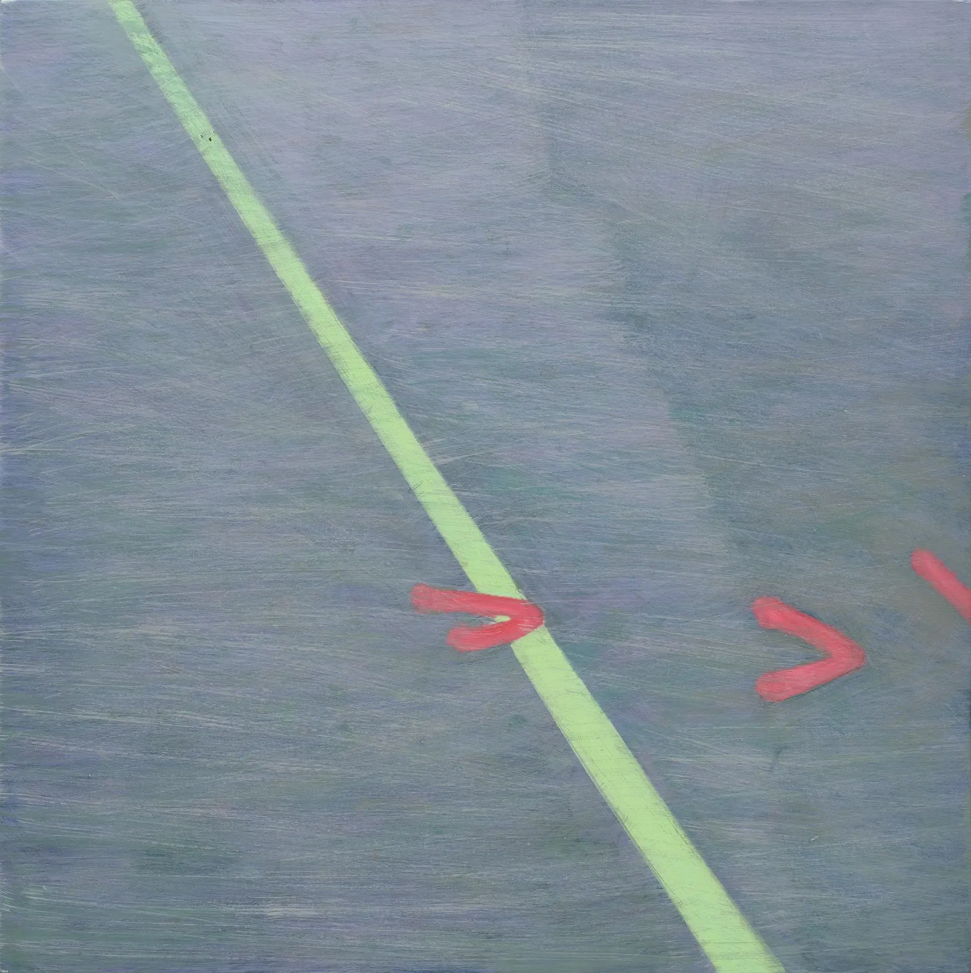 그린 라인 green line — oil on canvas by Li Hyunwoo