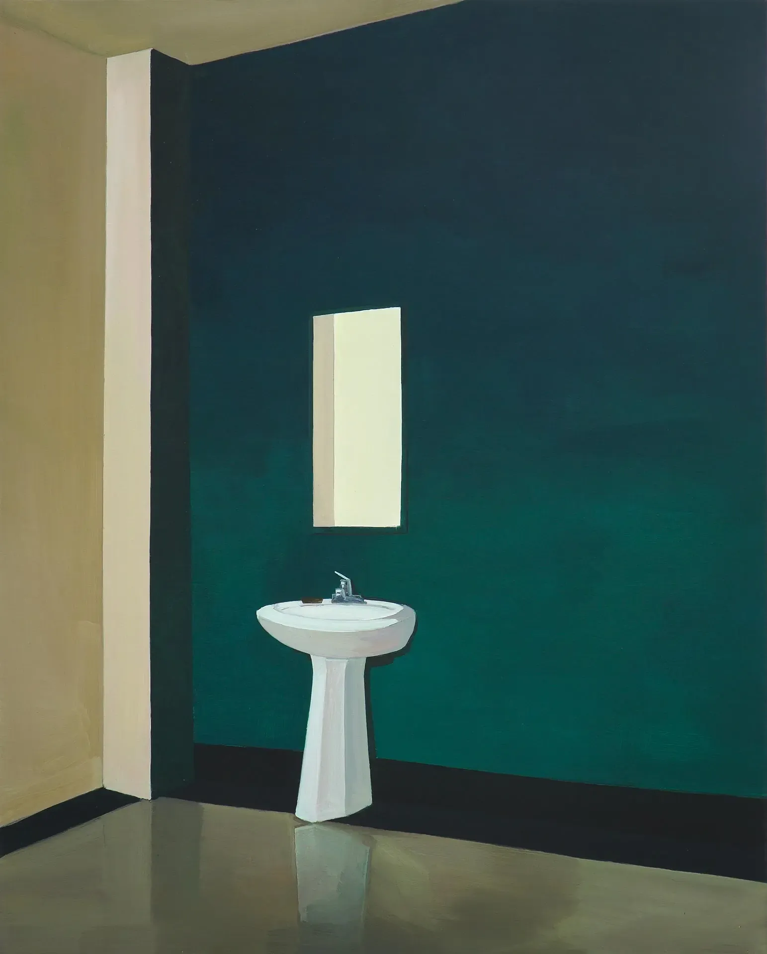 초록 벽 green wall — oil on canvas by Li Hyunwoo
