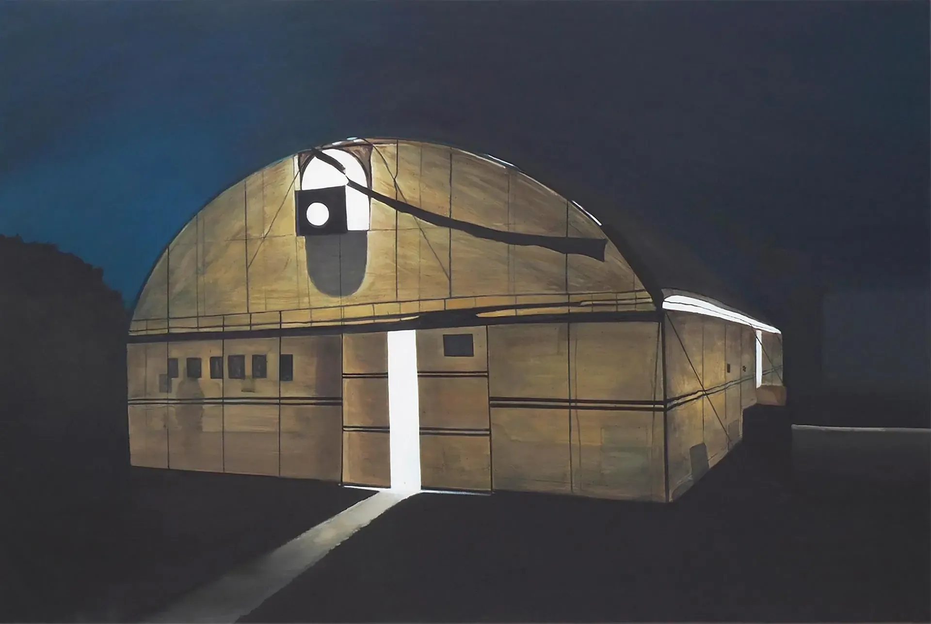 밤빛 야영장 nightlight campground — oil on canvas by Li Hyunwoo