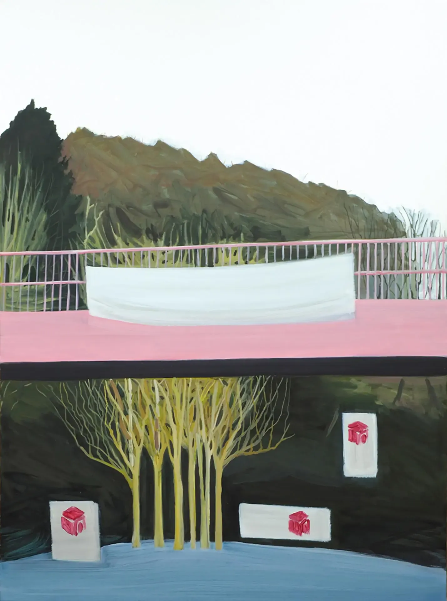 분홍 다리 pink bridge — oil on canvas by Li Hyunwoo