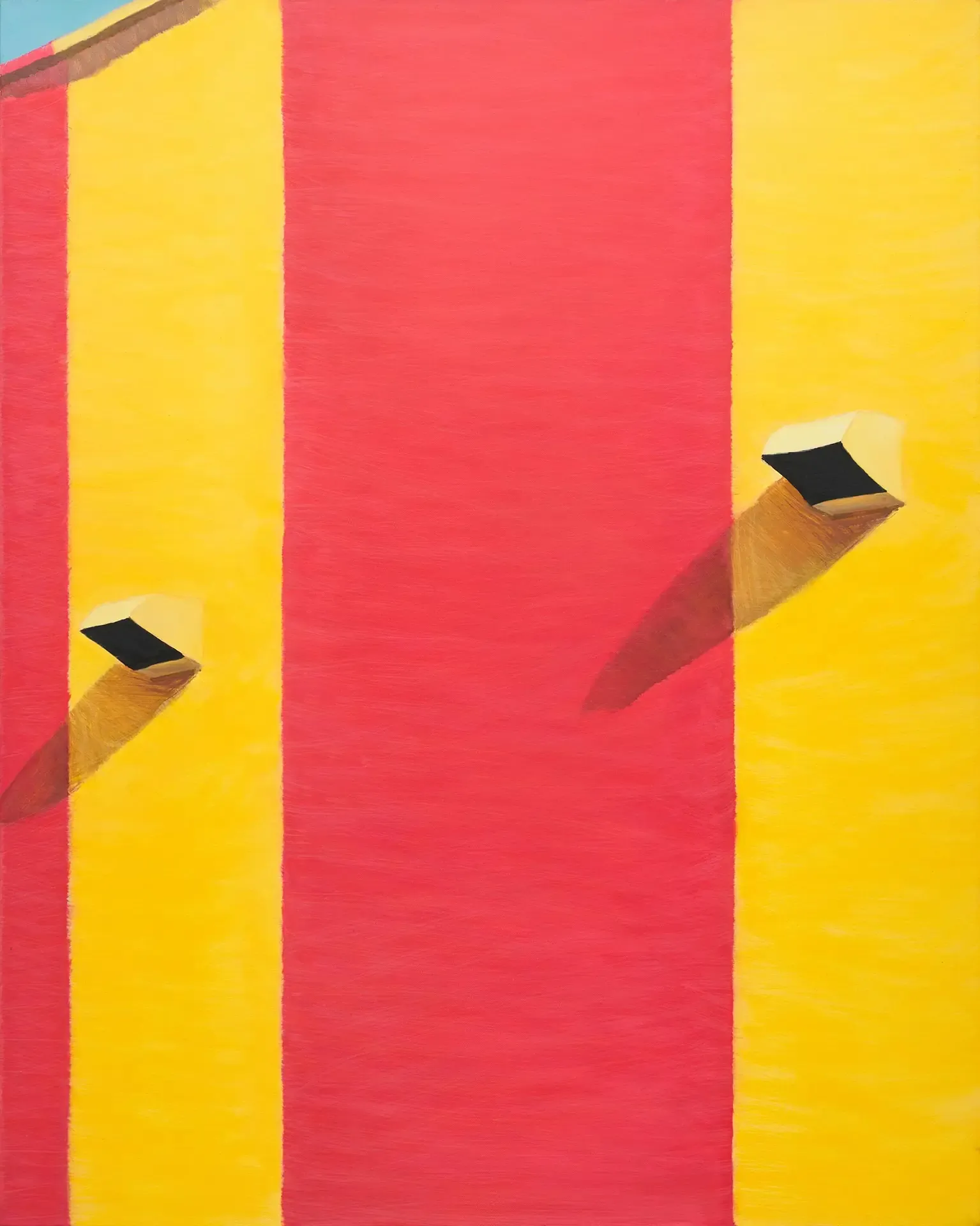 빨강 벽 노랑 벽 red yellow wall — oil on canvas by Li Hyunwoo