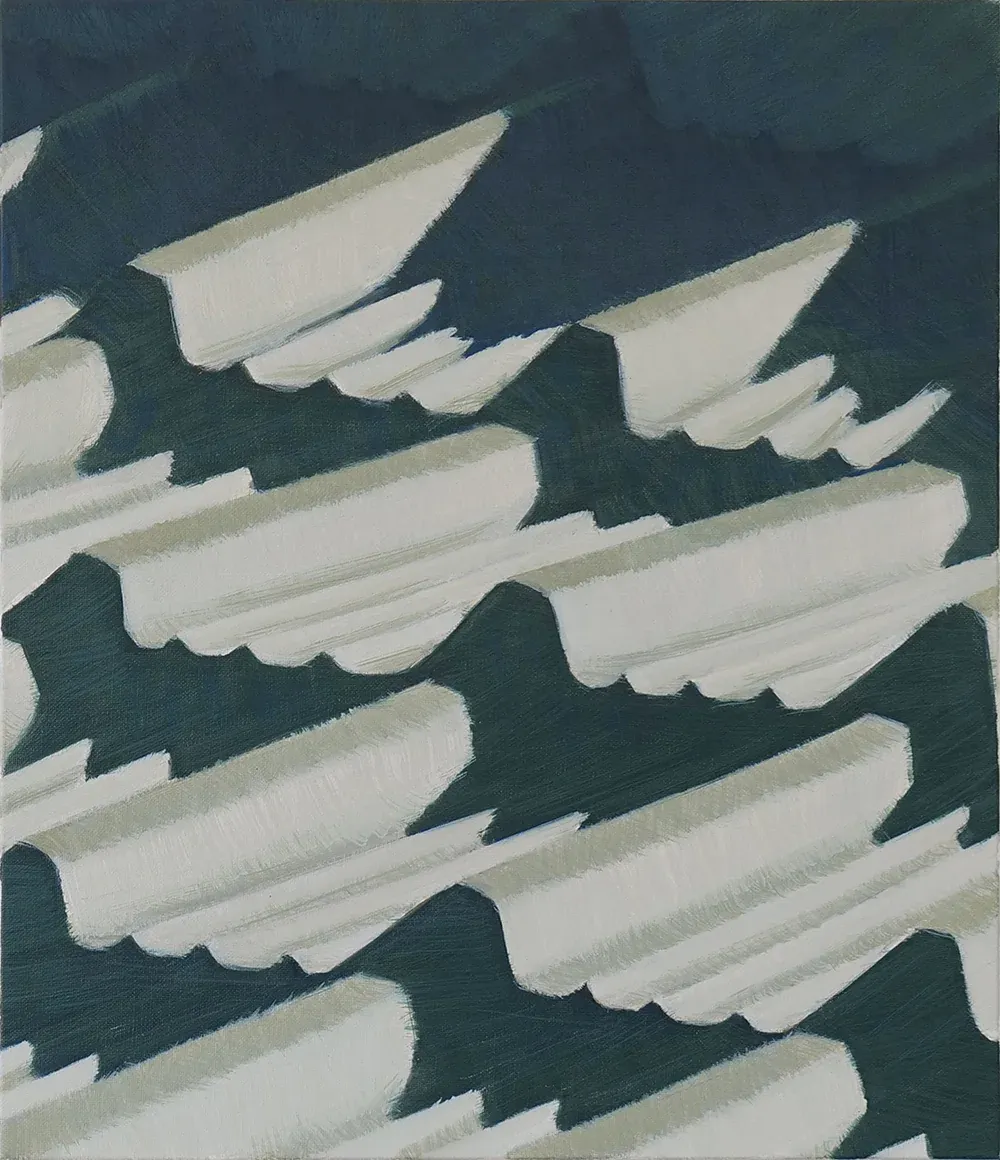 Roof — oil on canvas by Li Hyunwoo
