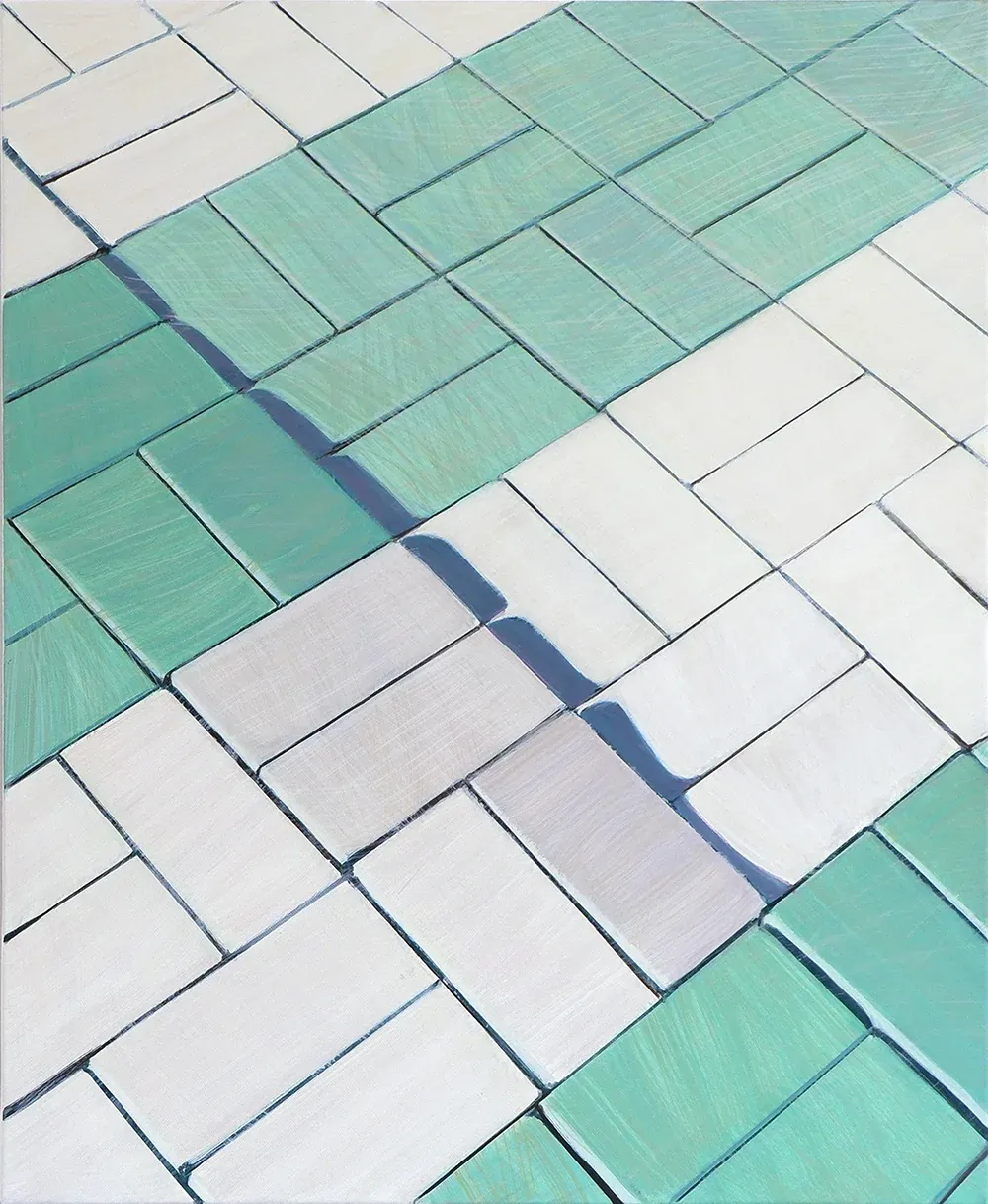 sidewalk — oil on canvas by Li Hyunwoo