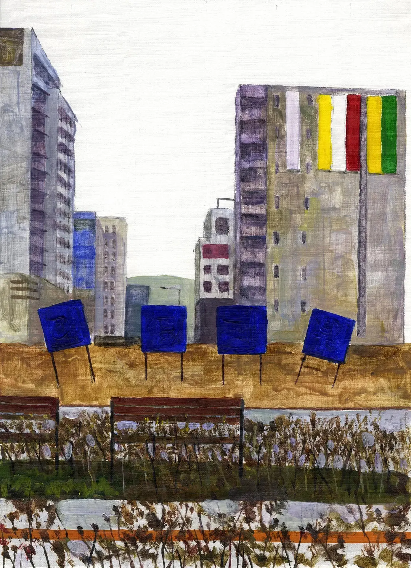 Untitled — acrylic on paper by Li Hyunwoo