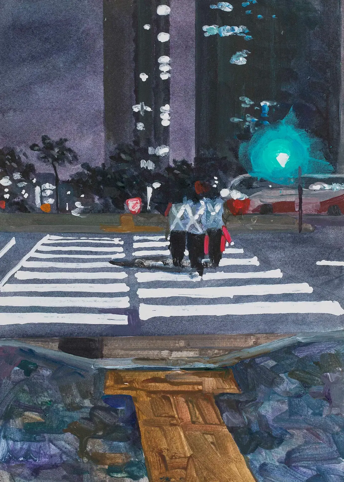 Untitled — acrylic on paper by Li Hyunwoo